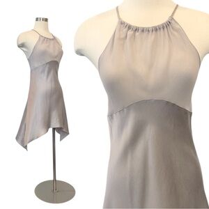 Y2K Victoria’s Secret Silk Platinum Silver Chiffon Vintage Ballet Slip Dress M